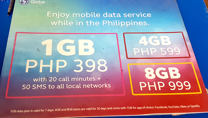globe a 菲律賓Globe-網路方案,多少錢