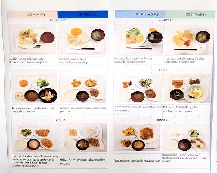 語言學校菜色, 吃些什麼, 早餐, 午餐, 晚餐