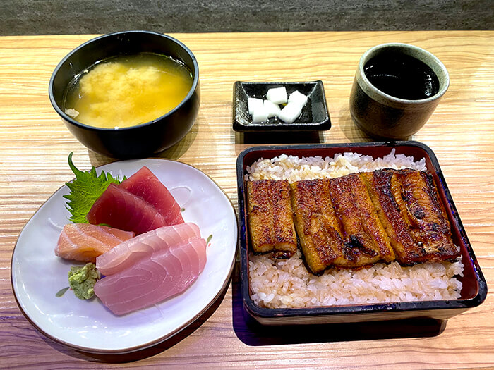 生魚片套餐, 鰻魚飯, 鰻魚飯定食 生魚片套餐, 鰻魚飯, 鰻魚飯定食