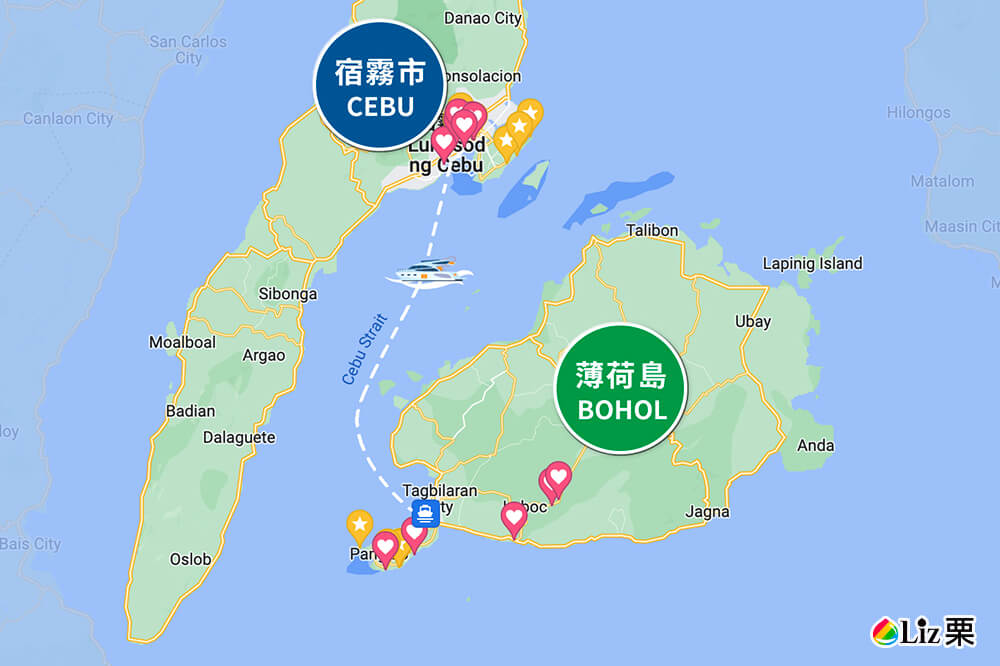 宿霧薄荷島,菲律賓薄荷島地圖 宿霧薄荷島,菲律賓薄荷島地圖