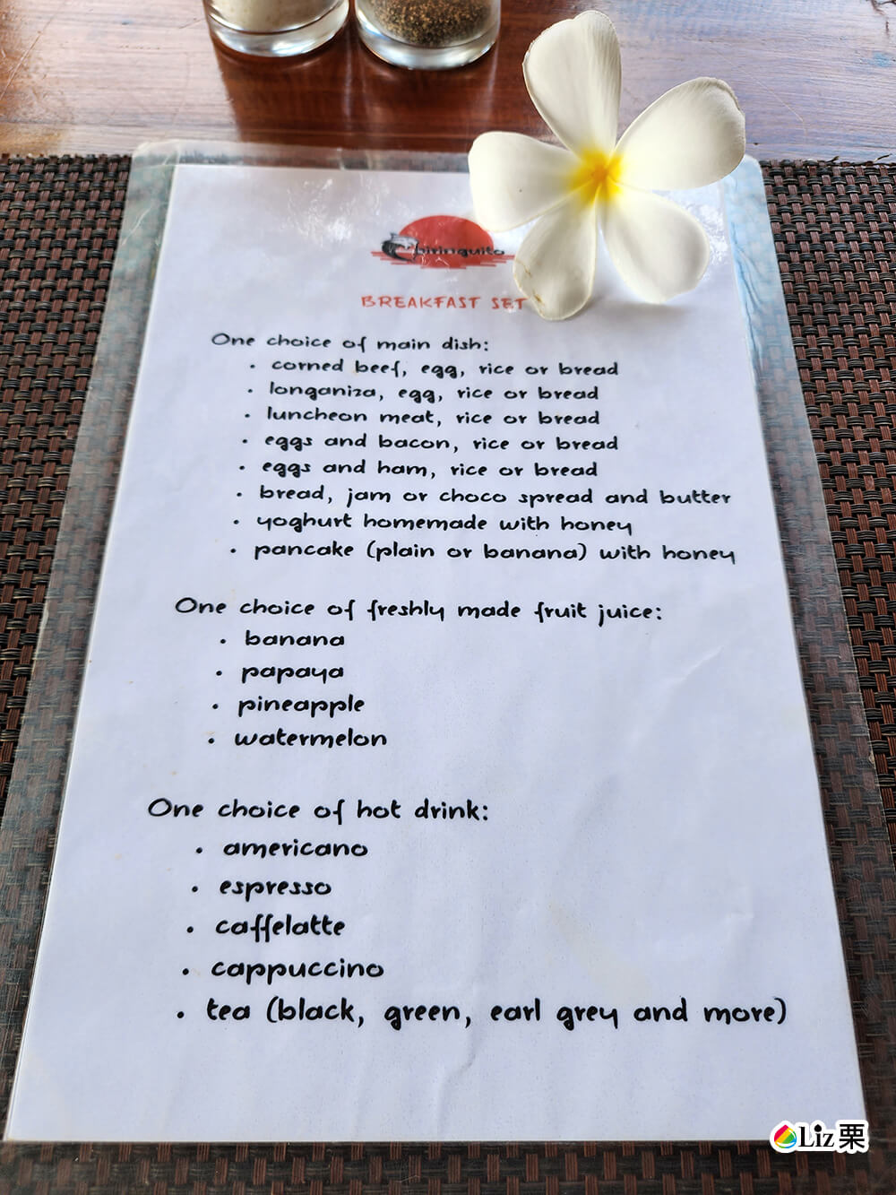 Tepanee Beach Resort 28 泰帕尼早餐目錄