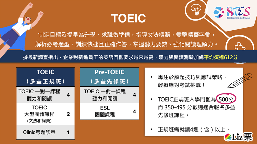 TOEIC 考試, 檢定課程